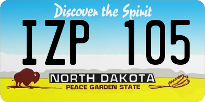 ND license plate IZP105
