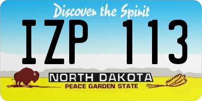 ND license plate IZP113