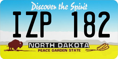 ND license plate IZP182