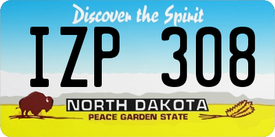 ND license plate IZP308