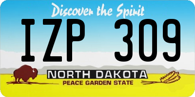 ND license plate IZP309