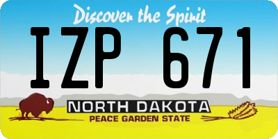 ND license plate IZP671