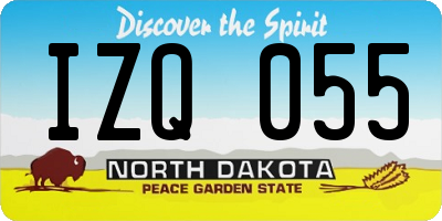 ND license plate IZQ055