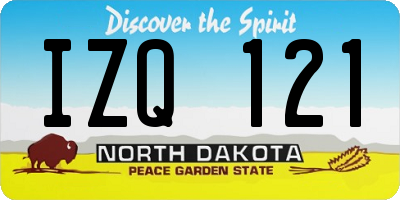 ND license plate IZQ121