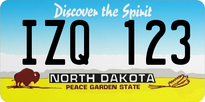 ND license plate IZQ123