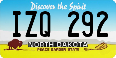 ND license plate IZQ292