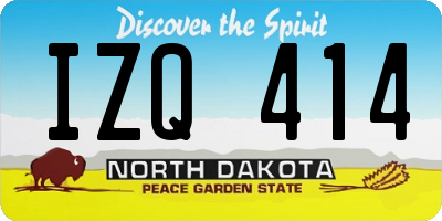 ND license plate IZQ414