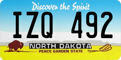 ND license plate IZQ492