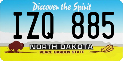 ND license plate IZQ885