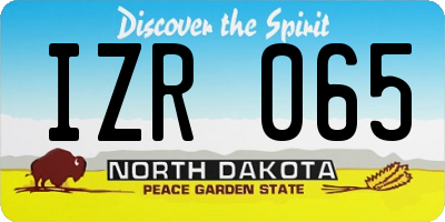 ND license plate IZR065