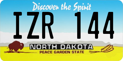 ND license plate IZR144