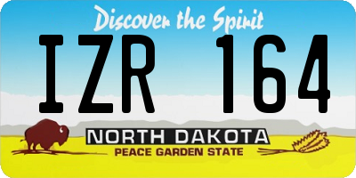 ND license plate IZR164