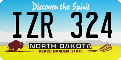 ND license plate IZR324