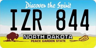 ND license plate IZR844