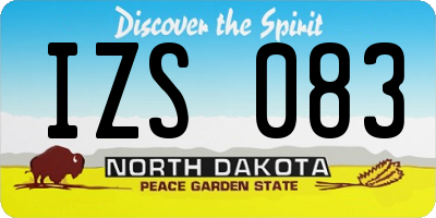 ND license plate IZS083