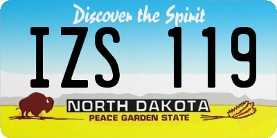 ND license plate IZS119