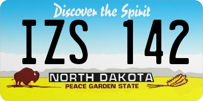 ND license plate IZS142