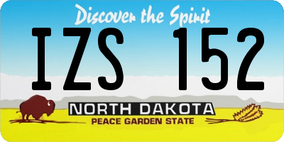 ND license plate IZS152