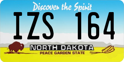 ND license plate IZS164