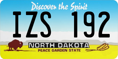 ND license plate IZS192