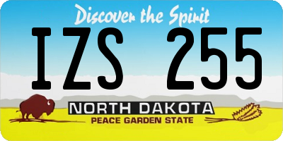ND license plate IZS255