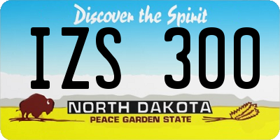 ND license plate IZS300