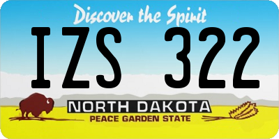 ND license plate IZS322