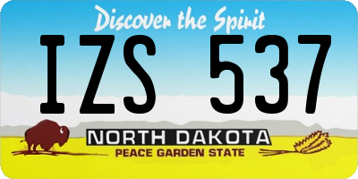 ND license plate IZS537