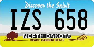 ND license plate IZS658