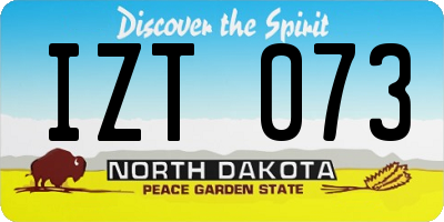ND license plate IZT073