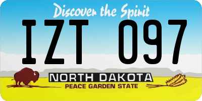 ND license plate IZT097