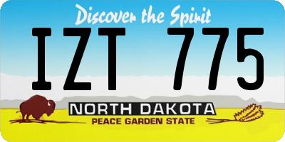 ND license plate IZT775