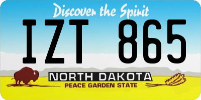 ND license plate IZT865
