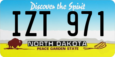 ND license plate IZT971