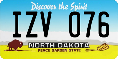 ND license plate IZV076
