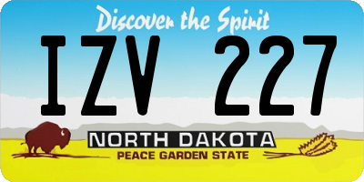 ND license plate IZV227