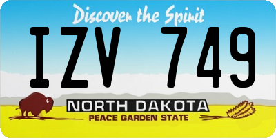 ND license plate IZV749