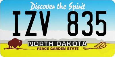 ND license plate IZV835