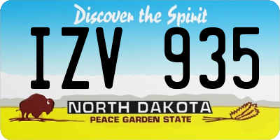 ND license plate IZV935