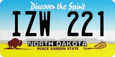 ND license plate IZW221