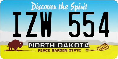 ND license plate IZW554