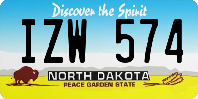 ND license plate IZW574