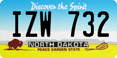 ND license plate IZW732