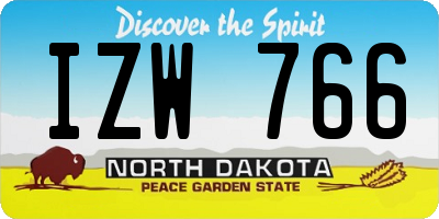 ND license plate IZW766