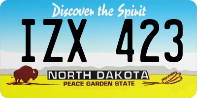 ND license plate IZX423