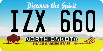ND license plate IZX660