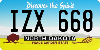 ND license plate IZX668