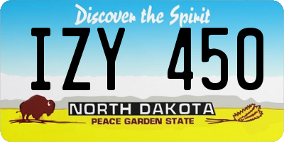 ND license plate IZY450