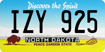 ND license plate IZY925