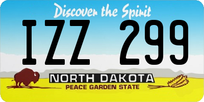 ND license plate IZZ299